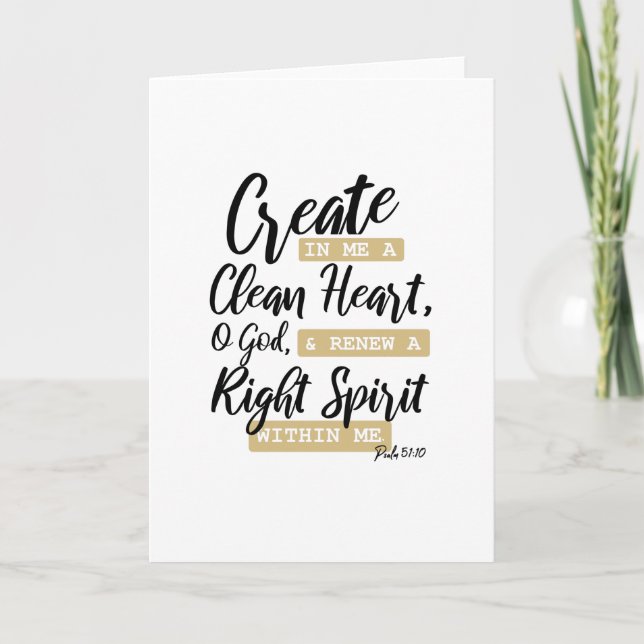 Psalm 51:10 Jesus Christian Bible Verse Kort (Framsida)
