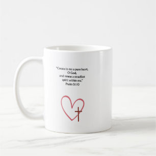 Psalm 51:10 Kristet bibelversmugg Tropresent Kaffemugg