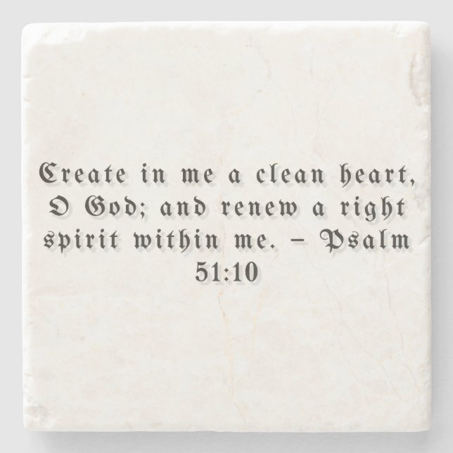 Psalm 51:10 Ölkanna Stenunderlägg (Framsidan)