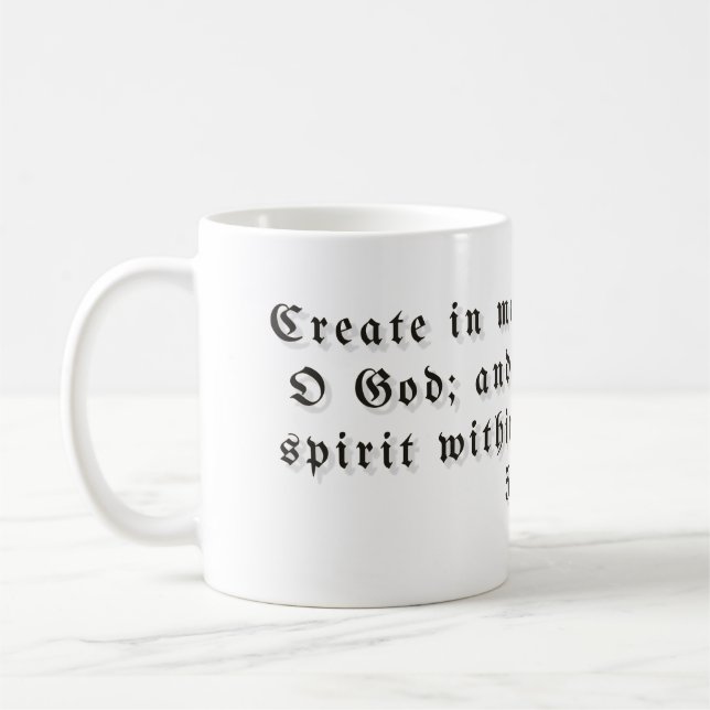 Psalm 51:10 Presentmugg Kaffemugg (Vänster)