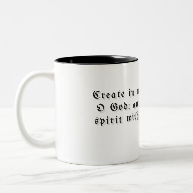 Psalm 51:10 Presentmugg Två-Tonad Mugg (Vänster)