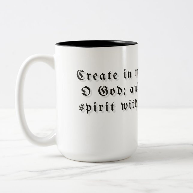 Psalm 51:10 Presentmugg Två-Tonad Mugg (Vänster)