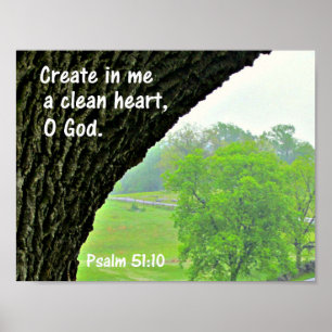 Psalm 51:10 Skapa ett rent hjärta i mig Poster