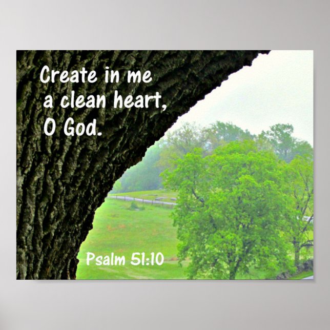Psalm 51:10 Skapa ett rent hjärta i mig Poster (Framsidan)