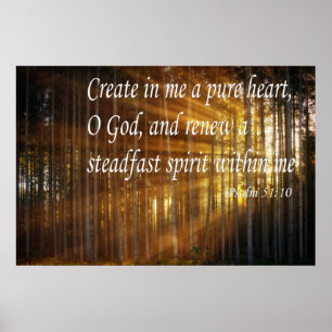 Psalm 51:10 Skapar ett rent hjärta hos mig Poster