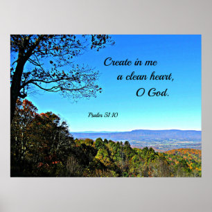 Psalm 51:10 Skapar i mig ett rent hjärta... Poster