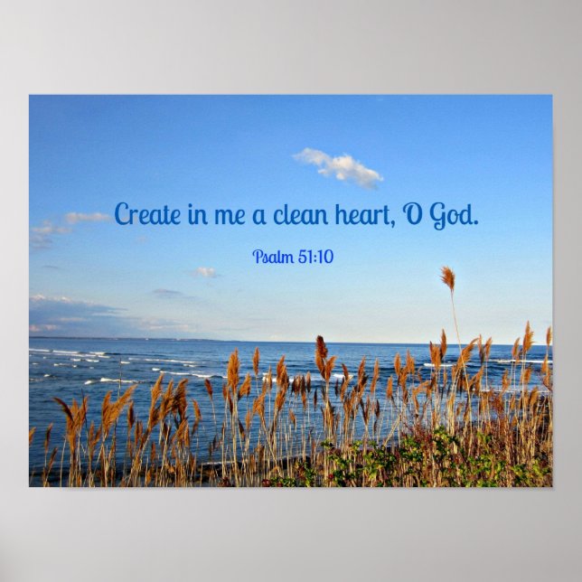 Psalm 51:10 Skapar i mig ett rent hjärta.... Poster (Framsidan)