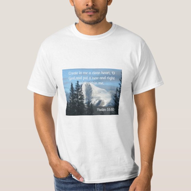 Psalm 51:10 Skapar i mig ett rent hjärta. T Shirt (Framsida)