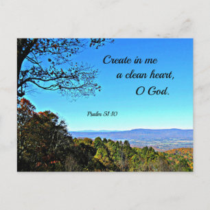 Psalm 51:10 Skapar i mig ett rent hjärta... Vykort
