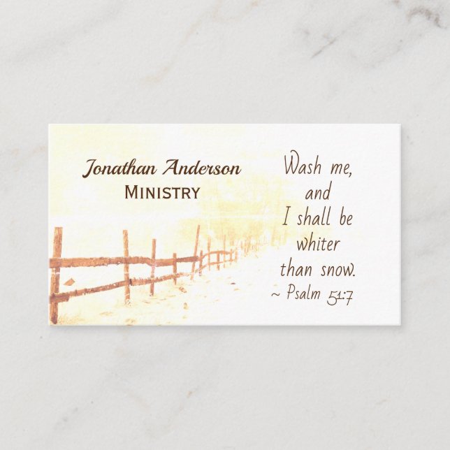 Psalm 51:7 Tvättar mig och jag ska vara vitare än  Visitkort (Framsida)