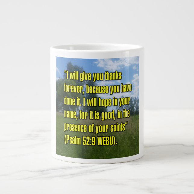 Psalm 52:9 WEBU Mug Jumbo Mugg (Framsidan)