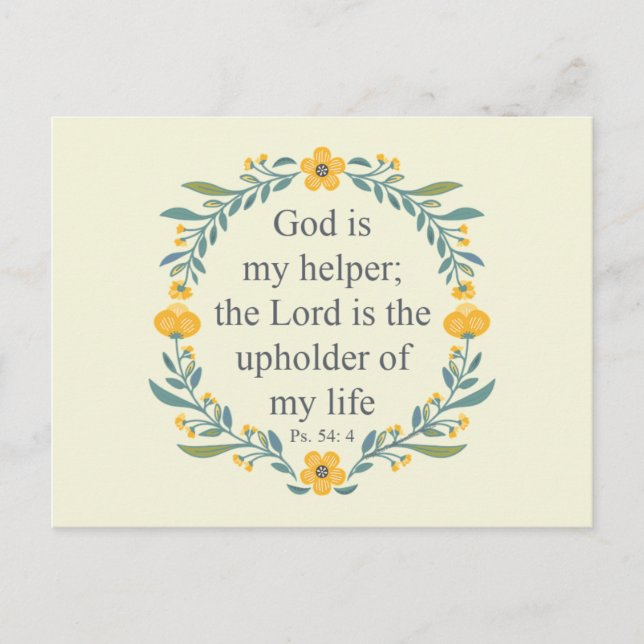 Psalm 54:4 vykort (Framsida)