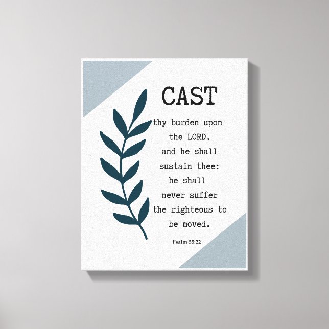 Psalm 55:22 Christian Wrapped Canvas Wall Decor (Framsida)