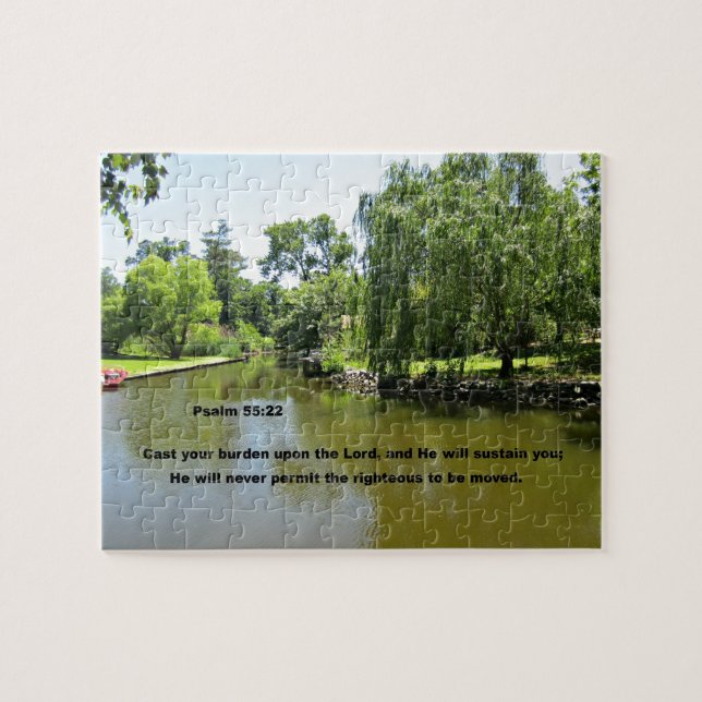 Psalm 55:22 Kasta din börda på Herren... Pussel (Horisontell)