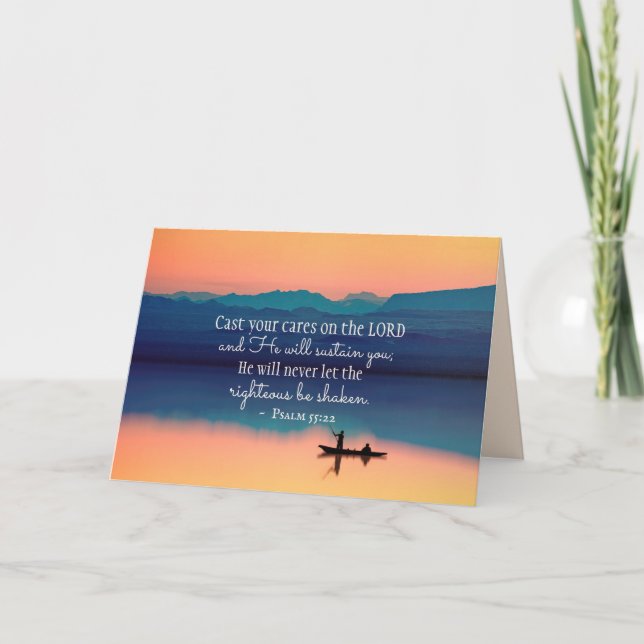 Psalm 55:22 Kasta dina bekymmer på LORD Kort (Framsida)