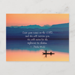 Psalm 55:22 Kasta dina bekymmer på LORD Vykort