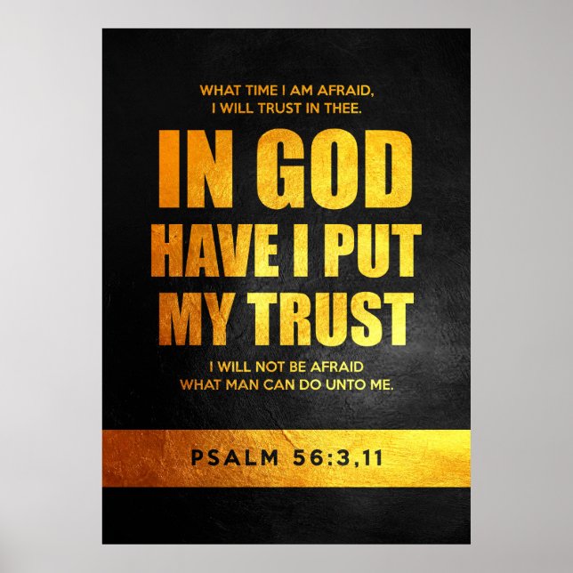 Psalm 56:3,11 Bibelverse Poster (Framsidan)