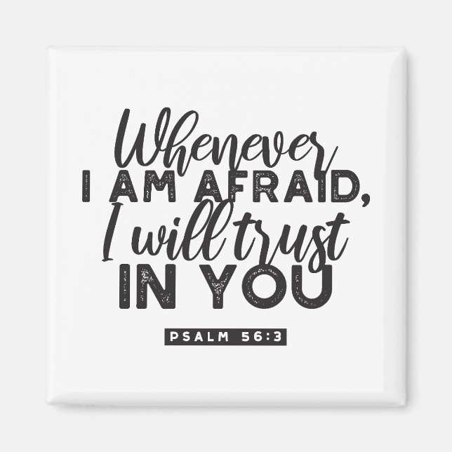 Psalm 56:3 Bible Verse Art "Jag litar på dig" Magnet (Framsidan)
