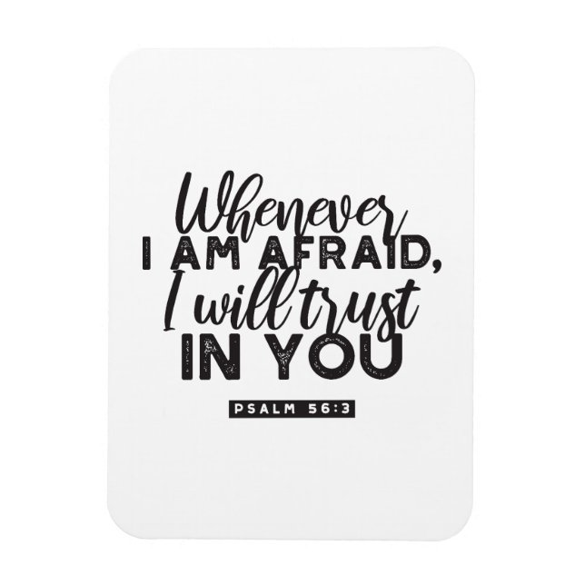 Psalm 56:3 Bible Verse Art "Jag litar på dig" Magnet (Vertikal)