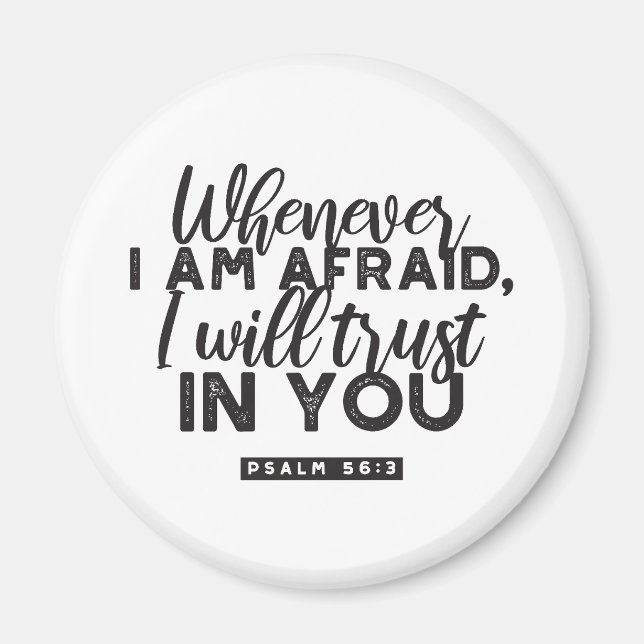 Psalm 56:3 Bible Verse Art "Jag litar på dig" Magnet (Framsidan)