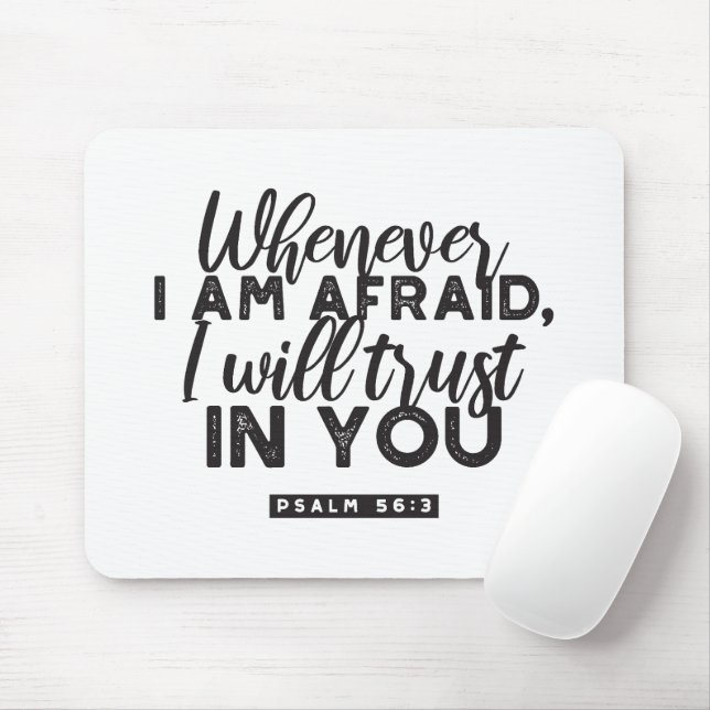 Psalm 56:3 Bible Verse Art "Jag litar på dig" Musmatta (Med mus)