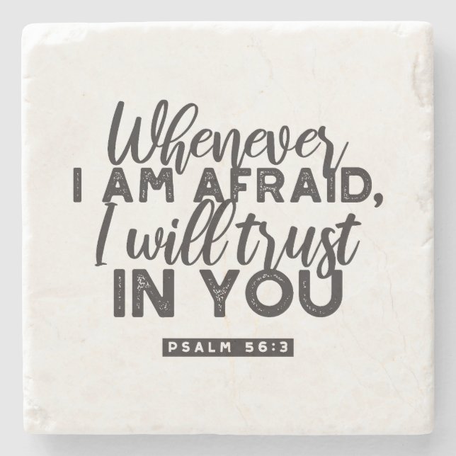 Psalm 56:3 Bible Verse Art "Jag litar på dig" Stenunderlägg (Framsidan)