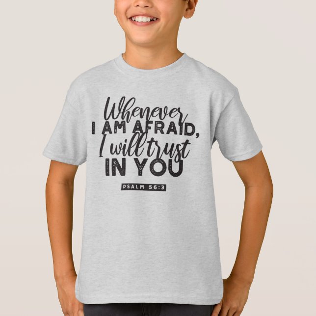 Psalm 56:3 Bible Verse Art "Jag litar på dig" T Shirt (Framsida)