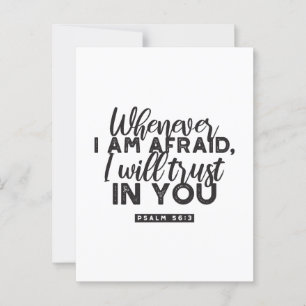 Psalm 56:3 Bible Verse Art "Jag litar på dig" Vykort