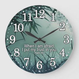 Psalm 56:3... Jag litar på dig, bibelcitat. Stor Klocka