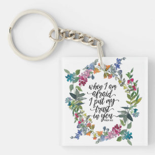 Psalm 56:3 när jag är rädd för färgstark Blommigt 
