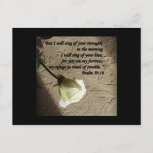 Psalm 59:16 Vit ros Vykort