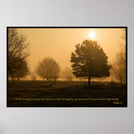 Psalm 5:3 Christian Bible Verse Poster