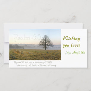 Psalm 5:3 Skriptfotokort Julkort