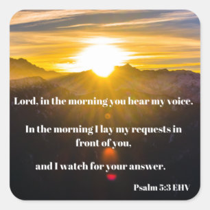 Psalm 5 Calming Bible Verse Fyrkantigt Klistermärke