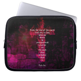 Psalm 61:2 Bible Verse Inspirational Quote Laptop Fodral