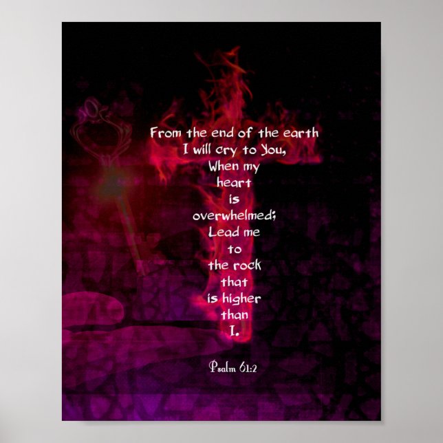 Psalm 61:2 Bible Verse Inspirational Quote Poster (Framsidan)