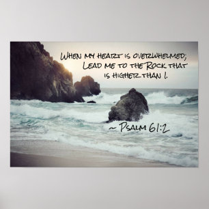 Psalm 61:2 Bly mig till Sten som är högre Poster
