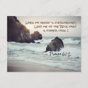 Psalm 61:2 Bly mig till Sten som är högre Vykort