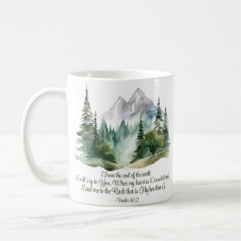 Psalm 61:2 Lead me to the Rock Scripture Mountain Kaffemugg