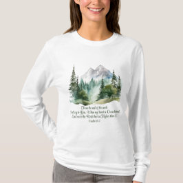 Psalm 61:2 Lead me to the Rock Scripture Mountain T Shirt