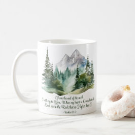 Psalm 61:2 Led mig till Klippan Skrift Berg Kaffemugg