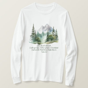 Psalm 61:2 Led mig till Klippan Skrift Berg T Shirt