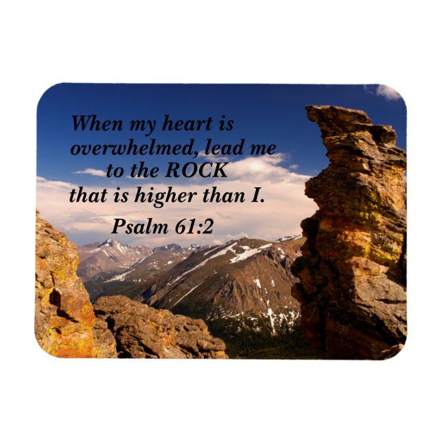 Psalm 61:2 När mitt hjärta är överväldigat, leda m Magnet (Horisontell)