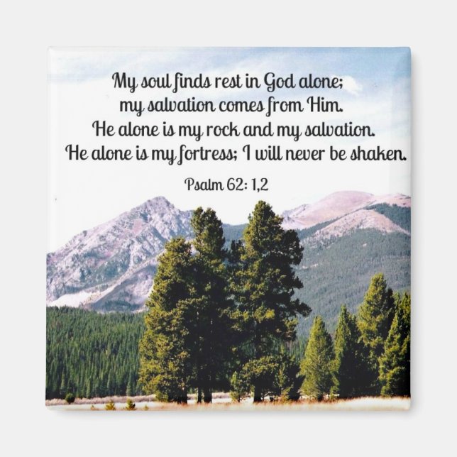 Psalm 62:1,2 magnet (Framsidan)