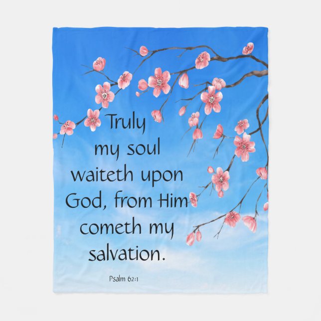 Psalm 62:1 fleecefilt (Framsidan)
