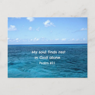 Psalm 62:1 Min själ finner vila.. Vykort
