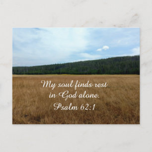 Psalm 62:1 Min själ vilar i Guds ensam. Vykort