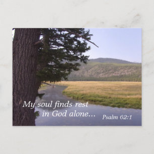 Psalm 62:1 Min själ vilar i Guds ensam Vykort