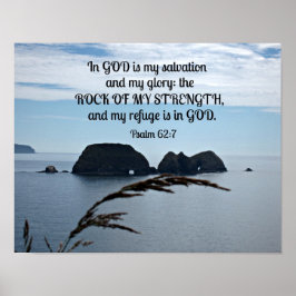 Psalm 62:7 I Gud är min räddning Poster