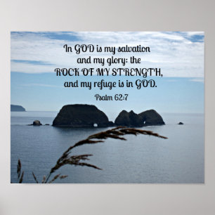 Psalm 62:7 I Gud är min räddning Poster